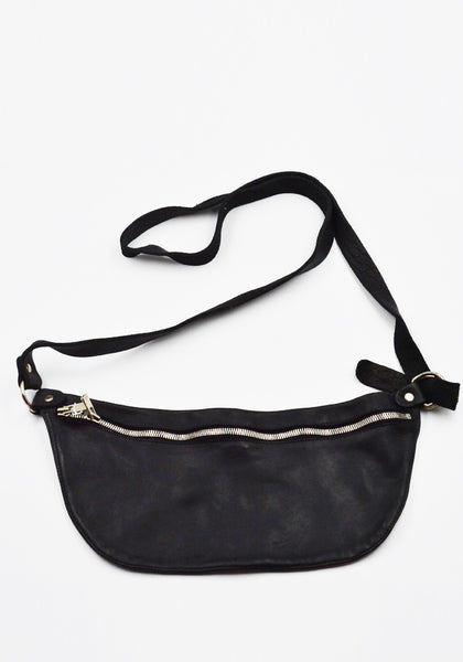 GUIDI Q10M SOFT HORSE FULL GRAIN LEATHER BELT BAG BLACK | DOSHABURI