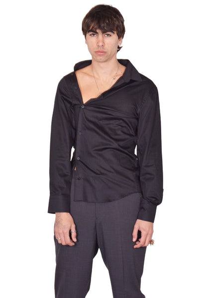HODAKOVA ASYMMETRIC SHIRT BLACK SS26 | DOSHABURI Online Shop