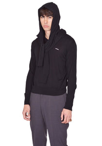 RICK OWENS OVERSIZED LEVEL KNIT SWEATER BLACK SS26 | DOSHABURI Shop