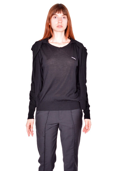 HODAKOVA DOUBLE SLEEVE SWEATER BLACK SS26 | DOSHABURI Shop
