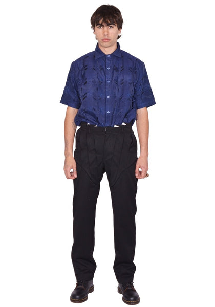 JUNTAE KIM GATHERED CORSET SLACKS PANTS BLACK SS26 | DOSHABURI Shop