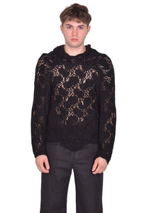 JUNTAE KIM LACE HOODIE BLACK FW25 | SAlE 50%OFF | DOSHABURI Shop