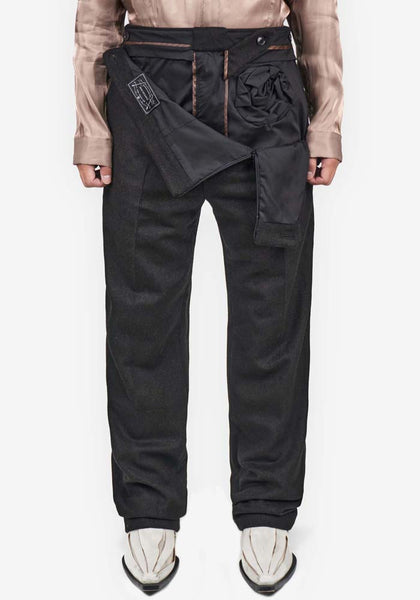 JUNTAE KIM TAILORED FLOWER TROUSERS FW25 | DOSHABURI Online Shop