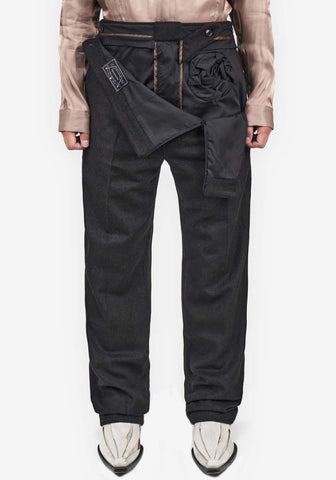 JUNTAE KIM TAILORED FLOWER TROUSERS FW25 | DOSHABURI Online Shop