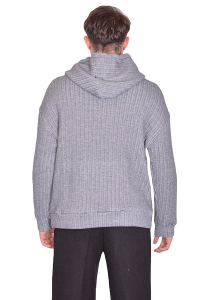 JUNTAE KIM TROMPE L'OEIL HOODIE GREY FW25 | DOSHABURI Online Shop