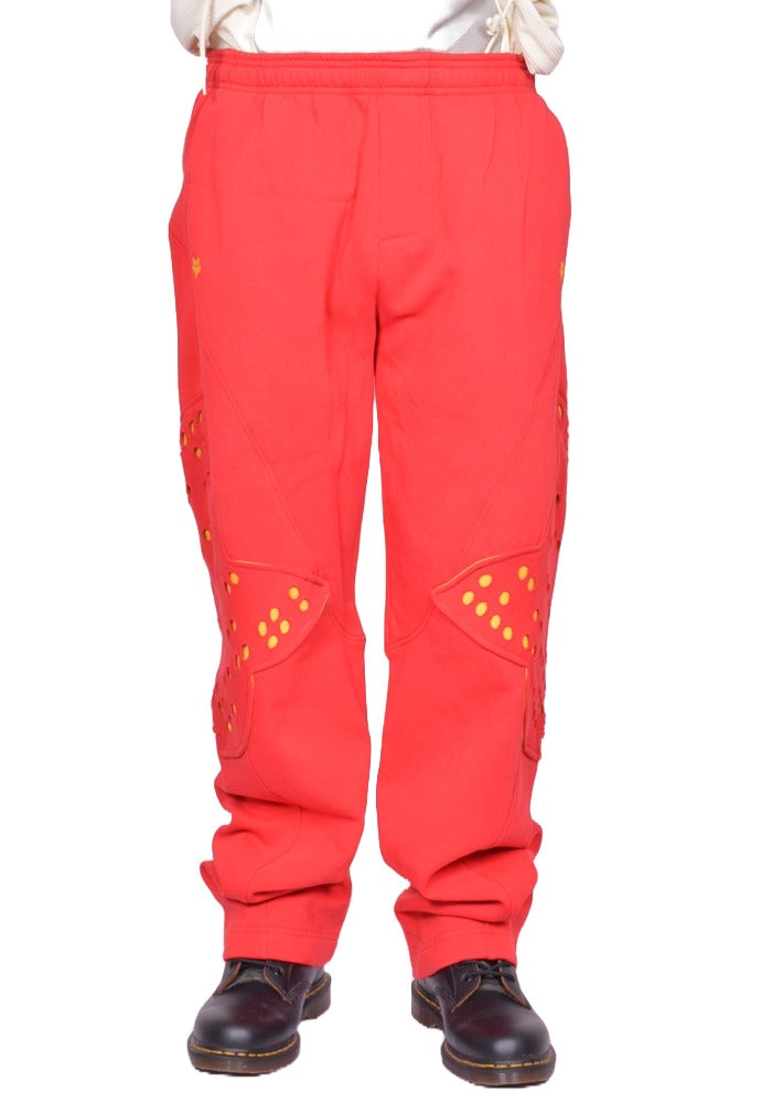 KIKO KOSTADINOV FOX LAB PERFORATED FLEECE JOGGER RED FW25 | DOSHABURI