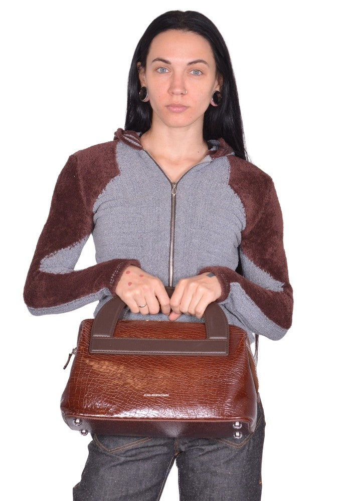 KIKO KOSTADINOV ISADORA BAG CRACKED BROWN FW25 | DOSHABURI Shop