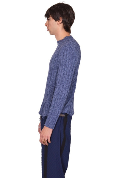 KIKO KOSTADINOV KADA KNIT PULLOVER BLUE MELANGE SS26 | DOSHABURI Shop