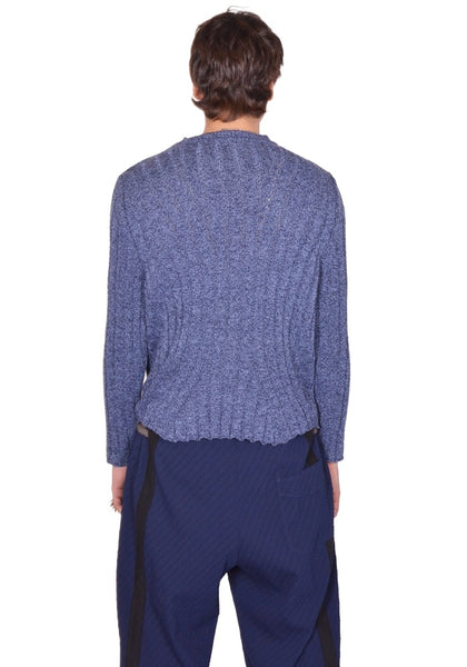 KIKO KOSTADINOV KADA KNIT PULLOVER BLUE MELANGE SS26 | DOSHABURI Shop