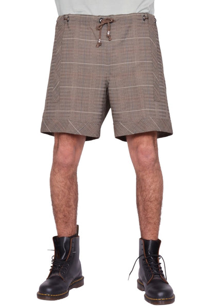 KIKO KOSTADINOV KAYAN SHORTS MOSAIC CHECK TAUPE CHECK SS26 | DOHABURI Shop