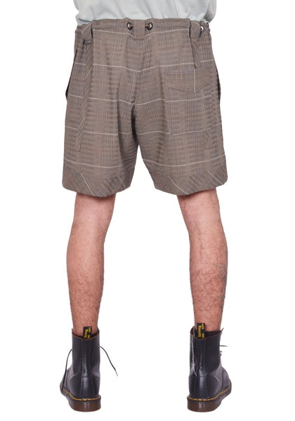 KIKO KOSTADINOV KAYAN SHORTS MOSAIC CHECK TAUPE CHECK SS26 | DOHABURI Shop