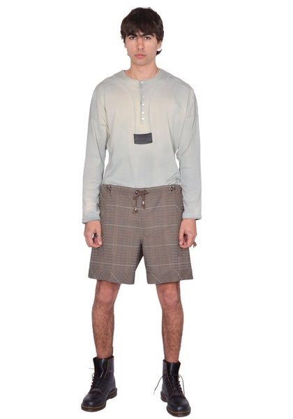 KIKO KOSTADINOV KAYAN SHORTS MOSAIC CHECK TAUPE CHECK SS26 | DOHABURI Shop