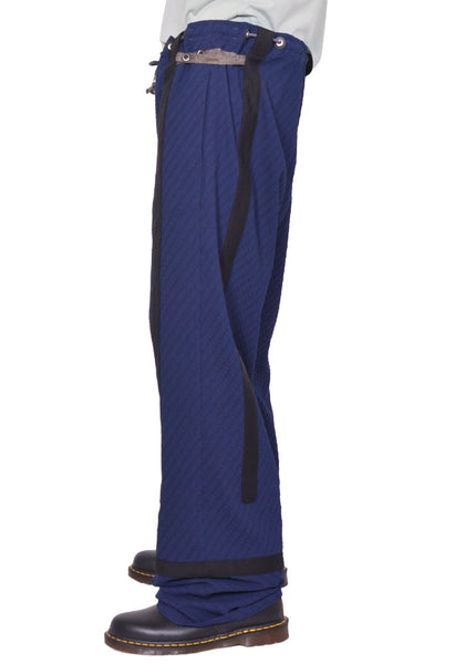 KIKO KOSTADINOV KAYAN TROUSERS WAVY WOOL ABYSS BLUE SS26 | DOSHABURI Shop