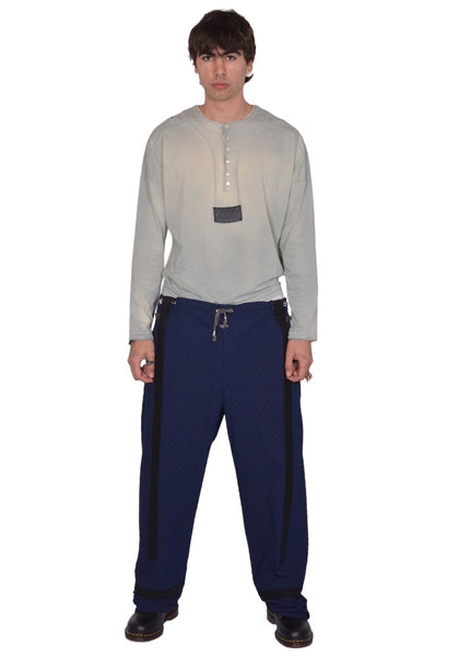 KIKO KOSTADINOV KAYAN TROUSERS WAVY WOOL ABYSS BLUE SS26 | DOSHABURI Shop