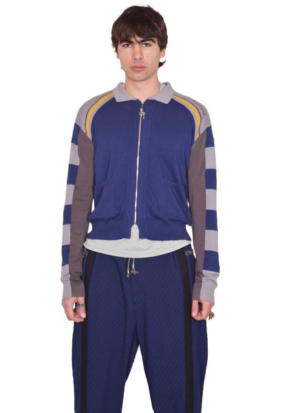 KIKO KOSTADINOV KEST CARDIGAN NAVY/ANCHOR SS26 | DOSHABURI Shop