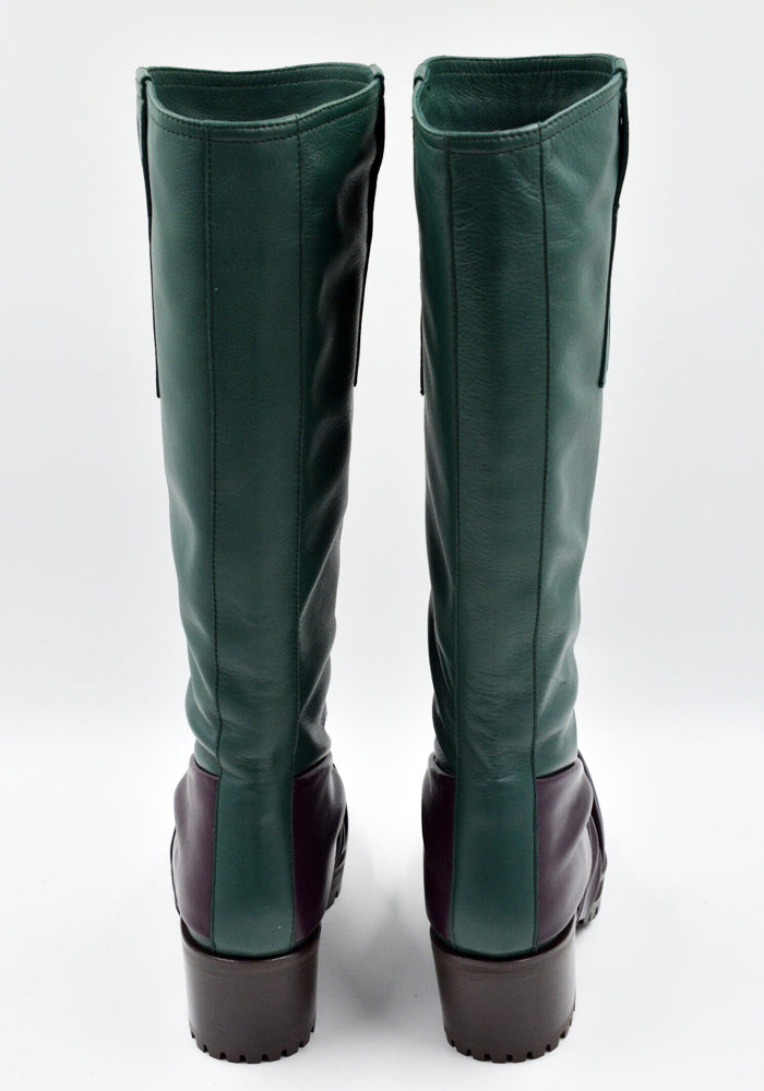 KIKO KOSTADINOV WOMEN KNOTTED RIDING BOOTS GREEN/GREEN FW24