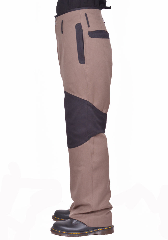 KIKO KOSTADINOV MEN ORVOS TROUSERS SEPIA/COAL BLACK FW25 | DOSHABURI