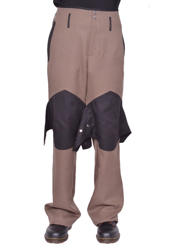 KIKO KOSTADINOV MEN ORVOS TROUSERS SEPIA/COAL BLACK FW25 | DOSHABURI