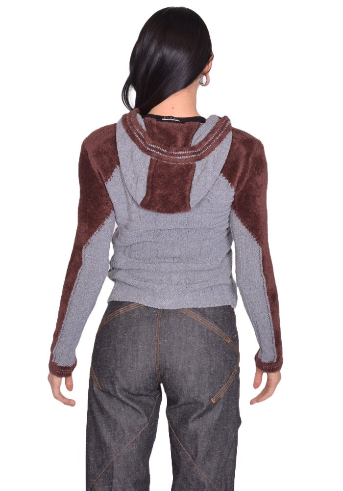 KIKO KOSTADINOV QUIMBY FITTED HOODED KNIT GREY FW25 | DOSHABURI Shop