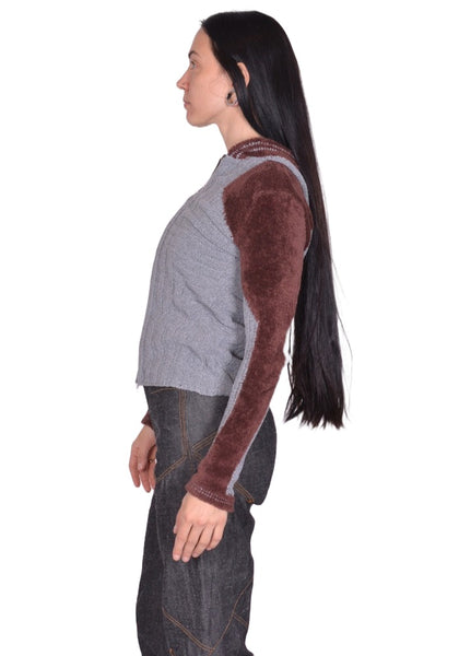 KIKO KOSTADINOV QUIMBY FITTED HOODED KNIT GREY FW25