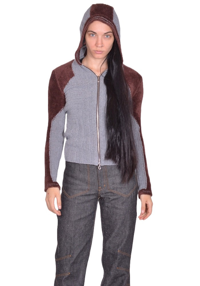 KIKO KOSTADINOV QUIMBY FITTED HOODED KNIT GREY FW25 | DOSHABURI Shop