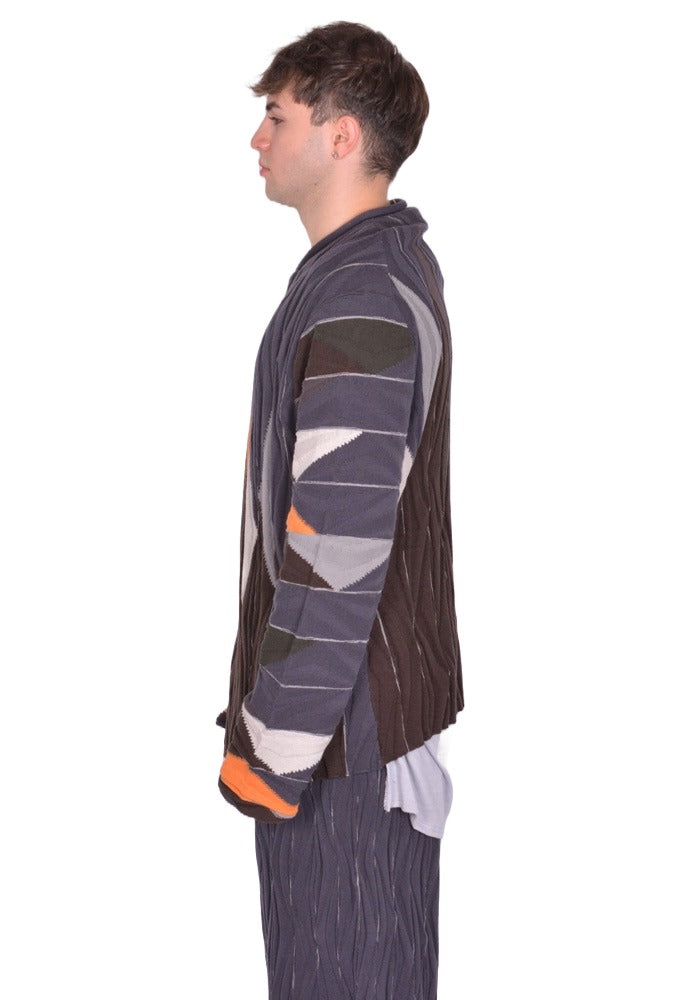 KIKO KOSTADINOV RADAY KNITTED JACKET BROWN/MULTICOLOR FW25 | 50