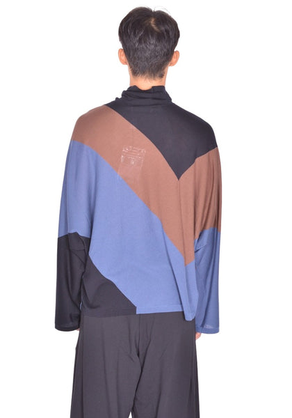 KIKO KOSTADINOV SIGO KNIT PULLOVER BROWN/BLACK/PETROL FW26 | DOSHABURI shop