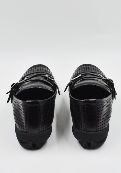 KIKO KOSTADINOV SONIA BUCKLED LOAFER PERFORATED BLACK SS25 | DOSHABURI Shop