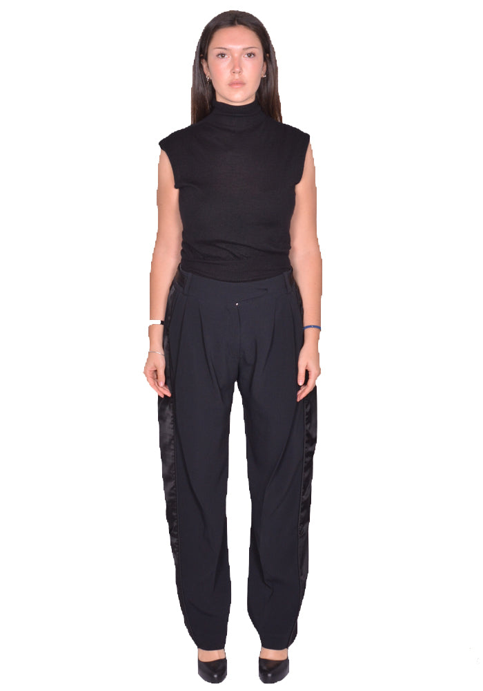 KIKO KOSTADINOV WOMEN CAUDA PLEATED TROUSERS BLACK SS25 | 50%OFF