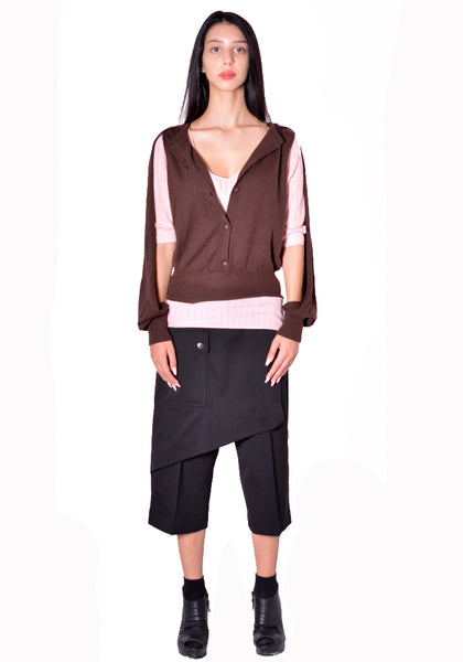KIKO KOSTADINOV WOMEN KKWAW26KN01-83 CORELLA DOUBLE SLEEVE JUMPER MAHOGANY 2026FW | DOSHABURI Shop 