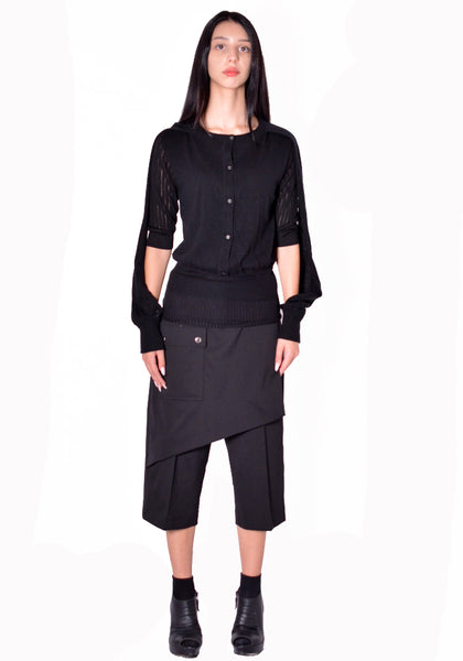 KIKO KOSTADINOV WOMEN KKWAW26KN01-82 CORELLA DOUBLE SLEEVE JUMPER NEBULAR BLACK 2026FW | DOSHABURI Shop