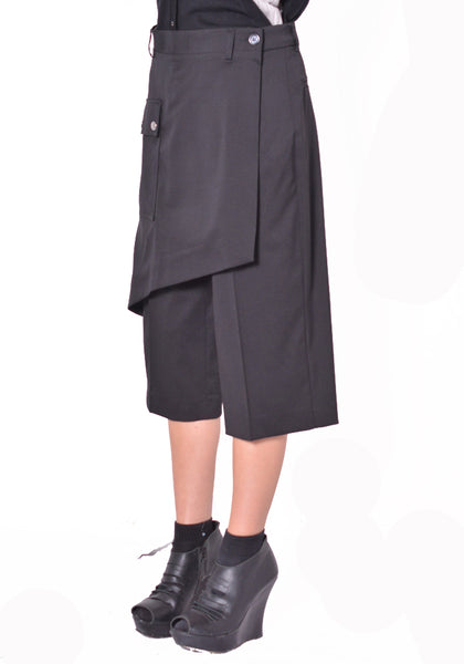 KIKO KOSTADINOV WOMEN KKWAW26T06-17 LINNET WRAP CULOTTES CROW BLACK 2026FW | DOSHABURI Shop 