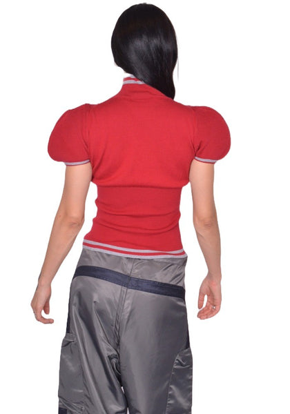 KIKO KOSTADINOV WOMEN SIMONE KNIT TOP CHERRY RED FW25 | DOSHABURI Shop