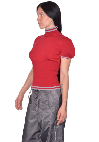 KIKO KOSTADINOV WOMEN SIMONE KNIT TOP CHERRY RED FW25 | DOSHABURI Shop