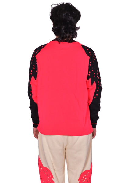 KIKO KOSTADINOV x FOX LAB 39634-170  PERFORATED LONG SLEEVE T-SHIRT PINK