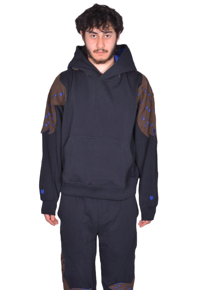 KIKO KOSTADINOV x FOX LAB PERFORATED FLEECE HOODIE BLACK FW25