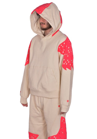 KIKO KOSTADINOV x FOX LAB PERFORATED FLEECE HOODIE NATURAL FW25