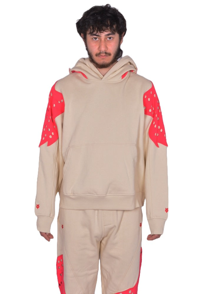 KIKO KOSTADINOV x FOX LAB PERFORATED FLEECE HOODIE NATURAL FW25