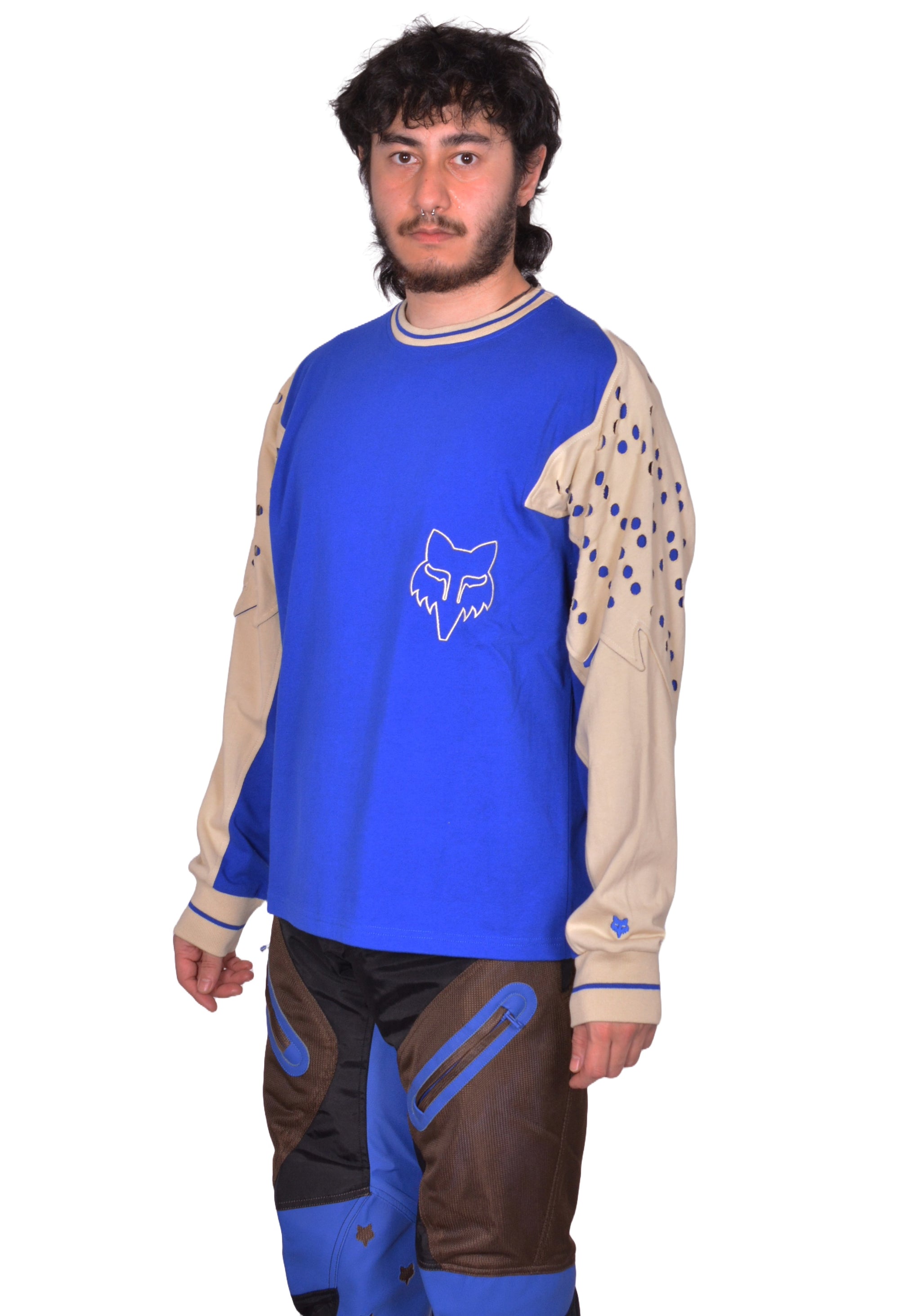 KIKO KOSTADINOV x FOX LAB PERFORATED LONG SLEEVE T-SHIRT BLUEBERRY