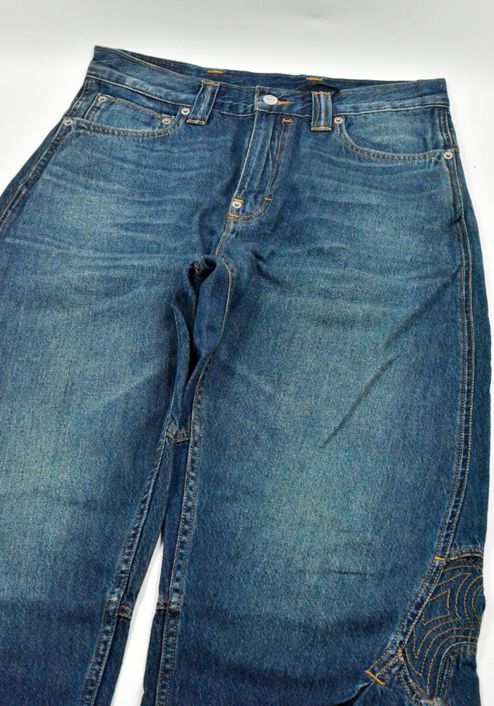 kiko kostadinov ダークブルー ワイドレッグデニム 30 KIKO KOSTADINOV x LEVI'S ARTICULATE BAGGY JEANS BLUE | DOSHABURI Shop