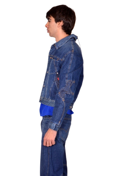 KIKO KOSTADINOV x LEVI'S ARTICULATE DENIM TRUCKER JACKET BLUE | DOSHABURI Shop