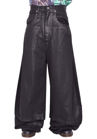 LU'U DAN COATED DOUBLE XL JEANS BLACK FW25 | DOSHABURI Shop