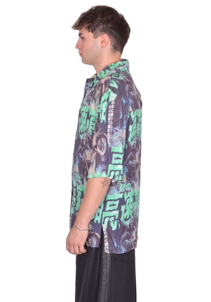 LU'U DAN GHOST RIDERS PRINT SHORT SLEEVE SHIRT FW25 | DOSHABURI Shop