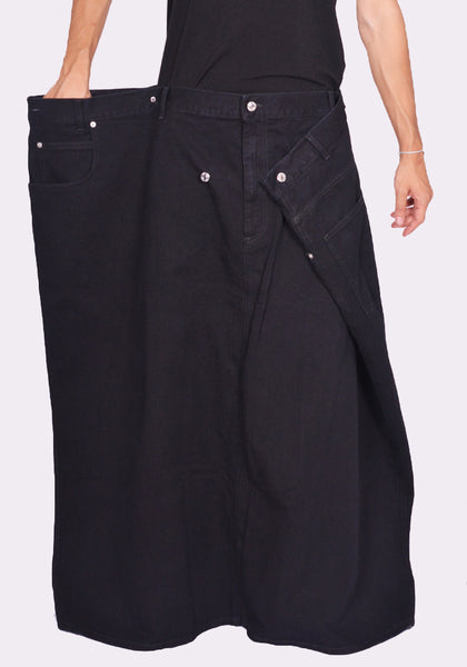 LU'U DAN MAXI MAXI SKIRT BLACK RINSE FW24 | DOSHABURI Online Shop