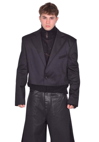 LU'U DAN SLASHED BLAZER BLACK FW25 | DOSHABURI Online Shop