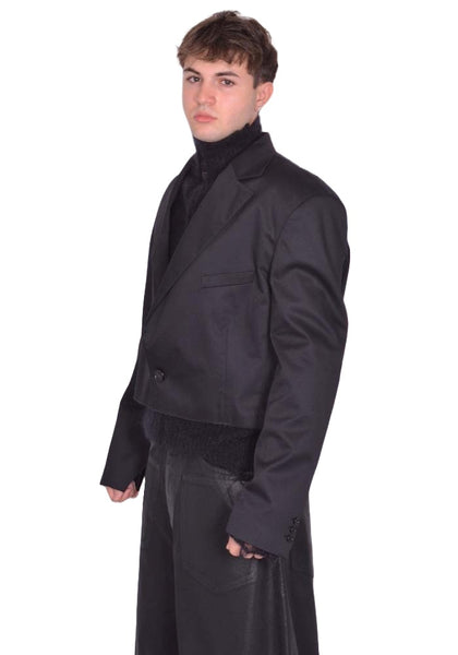 LU'U DAN SLASHED BLAZER BLACK FW25 | DOSHABURI Online Shop