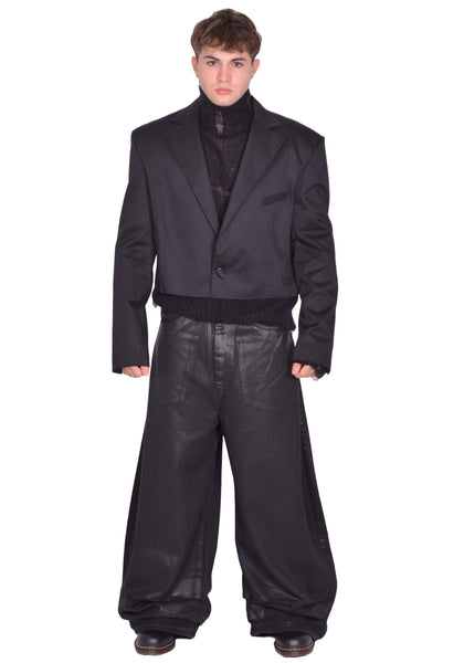 LU'U DAN SLASHED BLAZER BLACK FW25 | DOSHABURI Online Shop