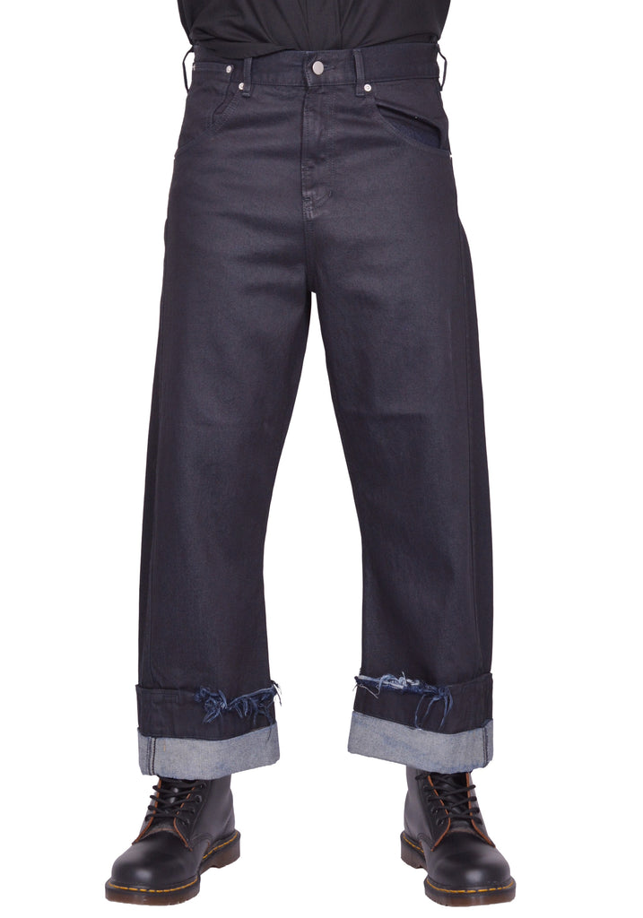 MARINA YEE DEAN BLUE OVERSIZED DENIM TROUSERS INDIGO FW25 | DOSHABURI
