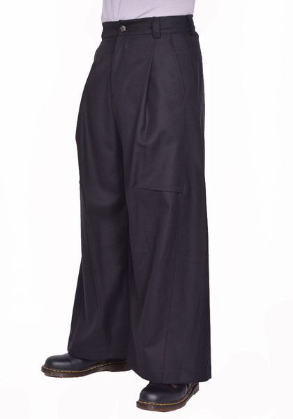 MAINA YEE JULIUS WIDE-LEGGED TROUSERS BLACK FW25 | DOSHABURI Shop