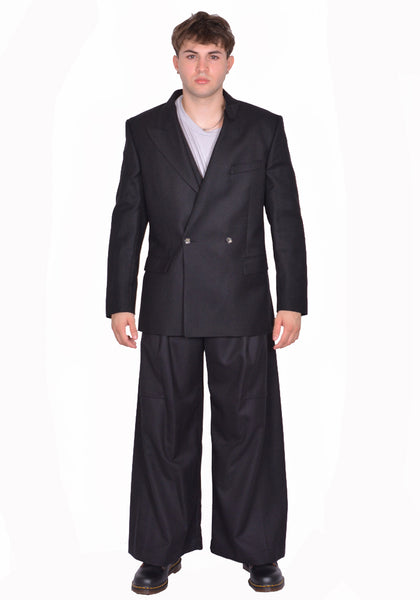 MAINA YEE JULIUS WIDE-LEGGED TROUSERS BLACK FW25 | DOSHABURI Shop